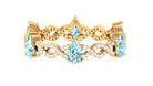 Aquamarine and Diamond Full Eternity Ring with Crossover Shank Aquamarine - ( AAA ) - Quality - Rosec Jewels