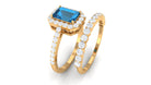 Genuine London Blue Topaz and Diamond Stackable Ring Set London Blue Topaz - ( AAA ) - Quality - Rosec Jewels