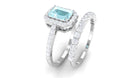 2.75 CT Sky Blue Topaz and Moissanite Stackable Ring Set Sky Blue Topaz - ( AAA ) - Quality - Rosec Jewels