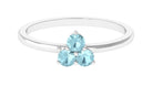 1/4 CT Round Sky Blue Topaz Three Stone Promise Ring Sky Blue Topaz - ( AAA ) - Quality - Rosec Jewels