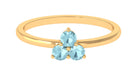 1/4 CT Round Sky Blue Topaz Three Stone Promise Ring Sky Blue Topaz - ( AAA ) - Quality - Rosec Jewels