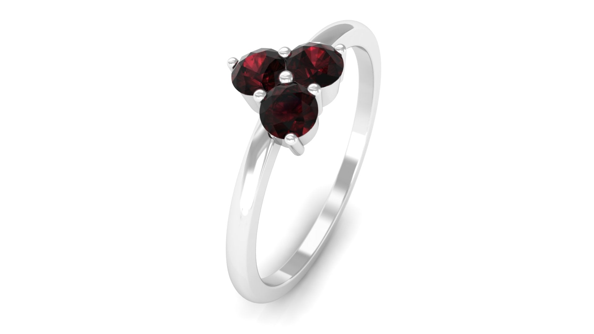 1/2 Carat Three Stone Garnet Promise Ring in Gold Garnet - ( AAA ) - Quality - Rosec Jewels