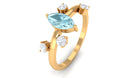 Marquise Cut Solitaire Sky Blue Topaz Ring with Scatter Diamond Sky Blue Topaz - ( AAA ) - Quality - Rosec Jewels