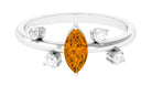 1 CT Marquise Cut Citrine Scatter Ring with Diamond Stones Citrine - ( AAA ) - Quality - Rosec Jewels