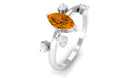 1 CT Marquise Cut Citrine Scatter Ring with Diamond Stones Citrine - ( AAA ) - Quality - Rosec Jewels