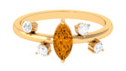 1 CT Marquise Cut Citrine Scatter Ring with Diamond Stones Citrine - ( AAA ) - Quality - Rosec Jewels