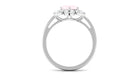 1.75 CT Natural Rose Quartz Floral Ring with Diamond Halo Rose Quartz - ( AAA ) - Quality - Rosec Jewels