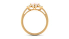 1.75 CT Natural Rose Quartz Floral Ring with Diamond Halo Rose Quartz - ( AAA ) - Quality - Rosec Jewels