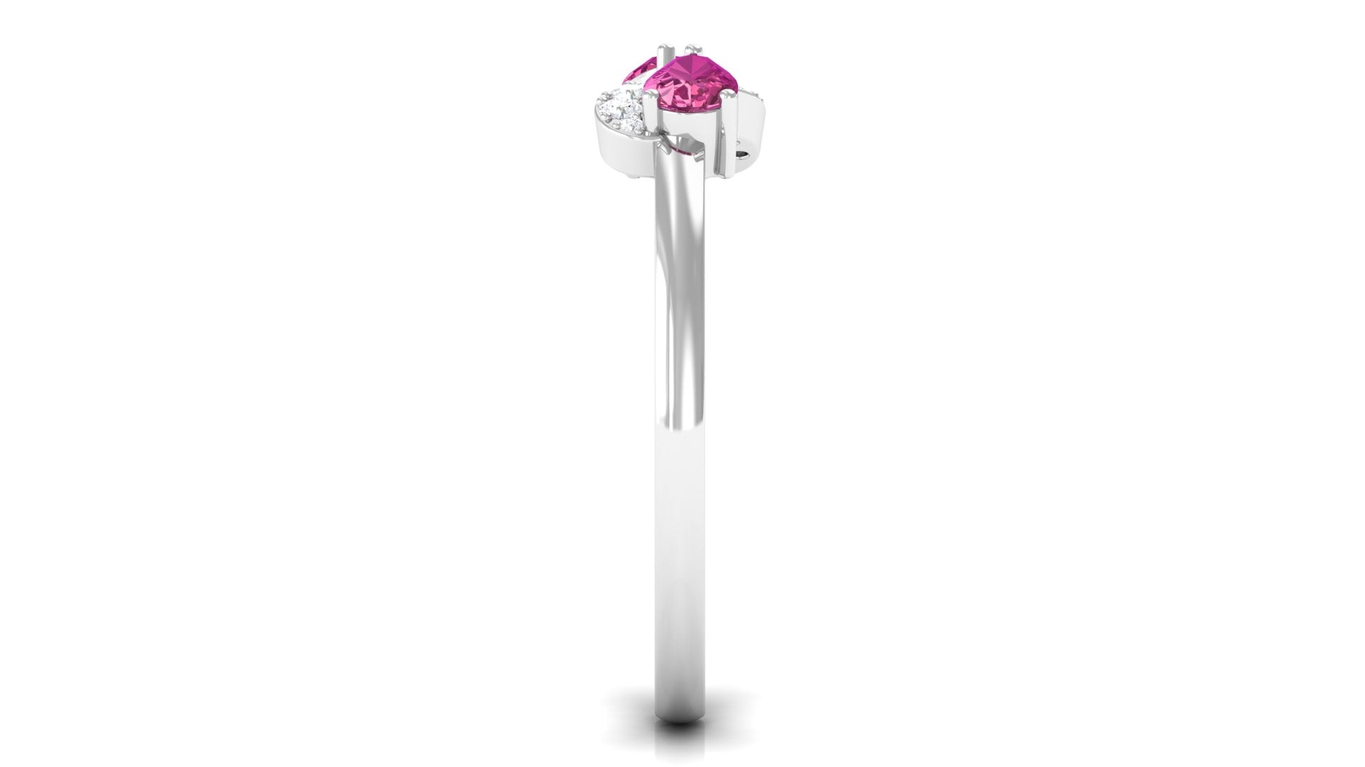 Pink Tourmaline Infinity Promise Ring with Diamond Pink Tourmaline - ( AAA ) - Quality - Rosec Jewels