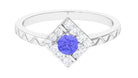 3/4 CT Minimal Tanzanite and Diamond Ring Tanzanite - ( AAA ) - Quality - Rosec Jewels