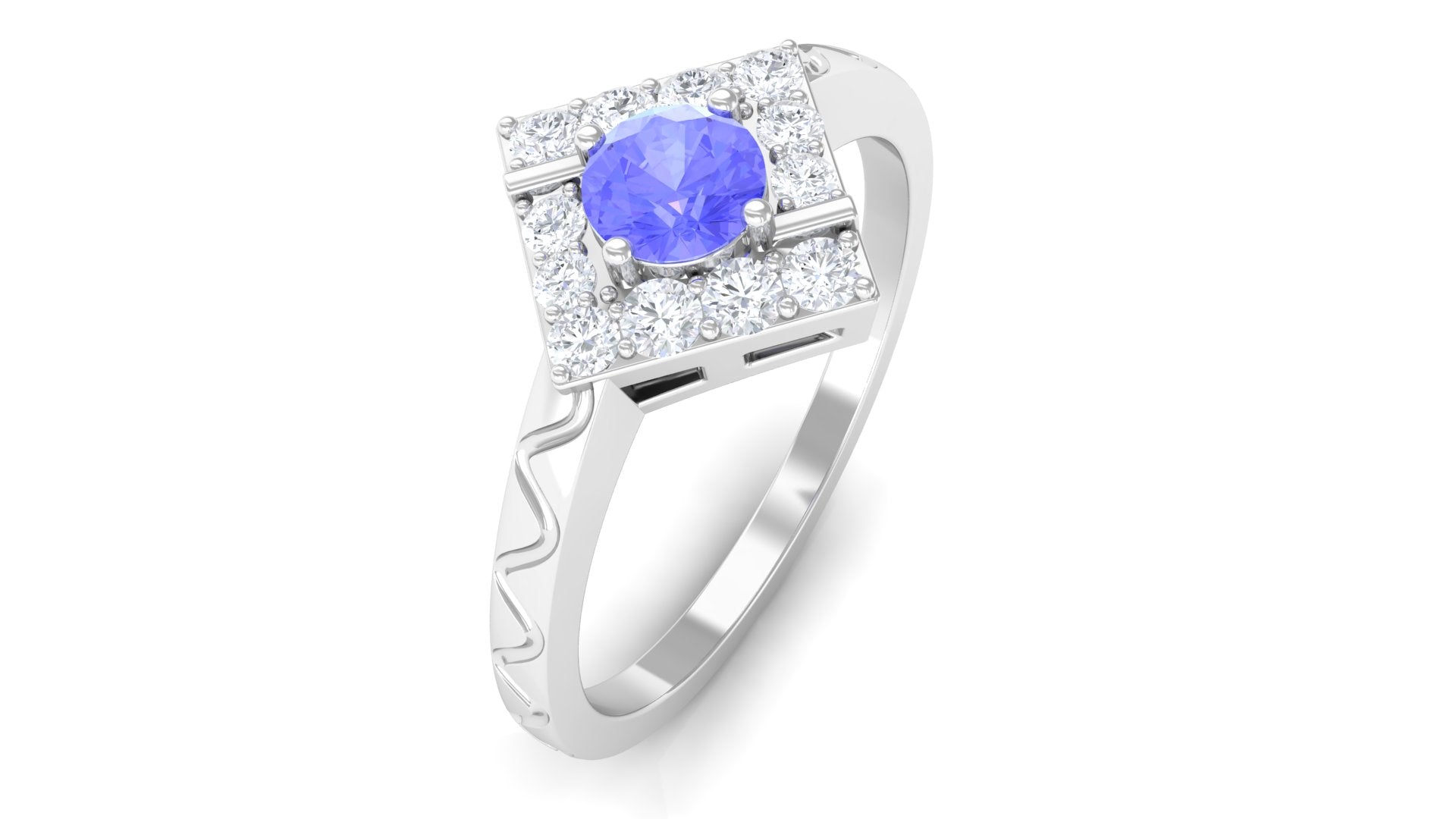 3/4 CT Minimal Tanzanite and Diamond Ring Tanzanite - ( AAA ) - Quality - Rosec Jewels