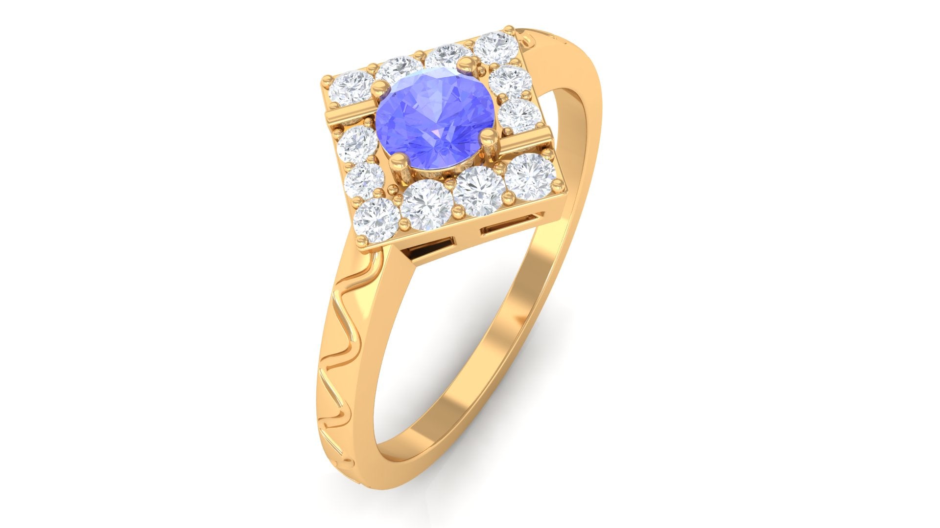 3/4 CT Minimal Tanzanite and Diamond Ring Tanzanite - ( AAA ) - Quality - Rosec Jewels