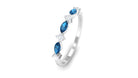 London Blue Topaz Semi Eternity Ring with Diamond London Blue Topaz - ( AAA ) - Quality - Rosec Jewels