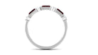 Pure Garnet and Diamond Half Eternity Ring Garnet - ( AAA ) - Quality - Rosec Jewels