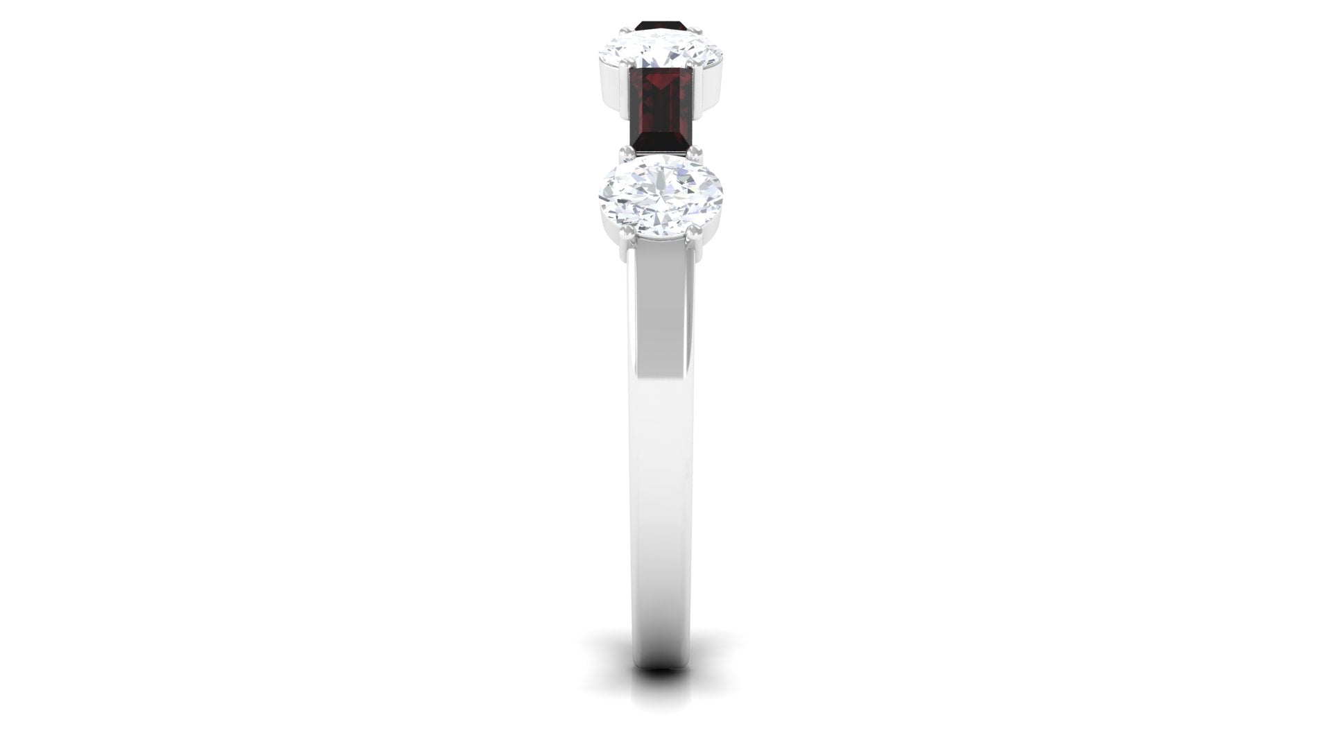 Pure Garnet and Diamond Half Eternity Ring Garnet - ( AAA ) - Quality - Rosec Jewels