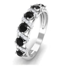 3/4 CT Designer Black Diamond Anniversary Ring with Diamond Black Diamond - ( AAA ) - Quality - Rosec Jewels