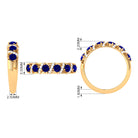 Blue Sapphire and Diamond Designer Anniversary Ring Blue Sapphire - ( AAA ) - Quality - Rosec Jewels