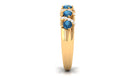 London Blue Topaz and Diamond Designer Anniversary Ring London Blue Topaz - ( AAA ) - Quality - Rosec Jewels