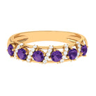 3/4 CT Amethyst and Diamond Designer Anniversary Ring Amethyst - ( AAA ) - Quality - Rosec Jewels