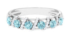 Aquamarine and Diamond Designer Anniversary Ring Aquamarine - ( AAA ) - Quality - Rosec Jewels