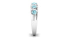 Aquamarine and Diamond Designer Anniversary Ring Aquamarine - ( AAA ) - Quality - Rosec Jewels