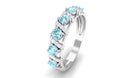 Aquamarine and Diamond Designer Anniversary Ring Aquamarine - ( AAA ) - Quality - Rosec Jewels