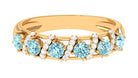 Aquamarine and Diamond Designer Anniversary Ring Aquamarine - ( AAA ) - Quality - Rosec Jewels