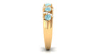 Aquamarine and Diamond Designer Anniversary Ring Aquamarine - ( AAA ) - Quality - Rosec Jewels