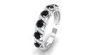 Black Onyx and Diamond Designer Anniversary Ring Black Onyx - ( AAA ) - Quality - Rosec Jewels