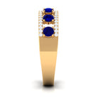 Blue Sapphire and Diamond Anniversary Ring Blue Sapphire - ( AAA ) - Quality - Rosec Jewels