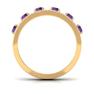 Natural Amethyst and Diamond Anniversary Ring Amethyst - ( AAA ) - Quality - Rosec Jewels