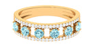 Natural Aquamarine and Diamond Anniversary Ring Aquamarine - ( AAA ) - Quality - Rosec Jewels