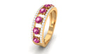 Pink Tourmaline Anniversary Ring with Diamond Pink Tourmaline - ( AAA ) - Quality - Rosec Jewels