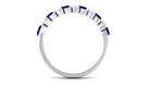 Marquise Blue Sapphire and Diamond Tilted Half Eternity Ring Blue Sapphire - ( AAA ) - Quality - Rosec Jewels