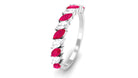 Tilted Half Eternity Ring with Marquise Shape Ruby and Diamond Ruby - ( AAA ) - Quality - Rosec Jewels