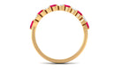 Tilted Half Eternity Ring with Marquise Shape Ruby and Diamond Ruby - ( AAA ) - Quality - Rosec Jewels