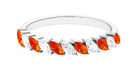 Marquise Created Orange Sapphire and Diamond Tilted Half Eternity Ring Lab Created Orange Sapphire - ( AAAA ) - Quality - Rosec Jewels