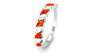 Marquise Created Orange Sapphire and Diamond Tilted Half Eternity Ring Lab Created Orange Sapphire - ( AAAA ) - Quality - Rosec Jewels