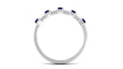 Blue Sapphire and Diamond Wide Half Eternity Ring Blue Sapphire - ( AAA ) - Quality - Rosec Jewels