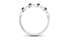 Blue Sapphire and Diamond Art Deco Half Eternity Ring Blue Sapphire - ( AAA ) - Quality - Rosec Jewels