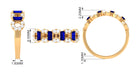 Blue Sapphire and Diamond Art Deco Half Eternity Ring Blue Sapphire - ( AAA ) - Quality - Rosec Jewels