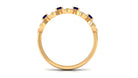 Blue Sapphire and Diamond Art Deco Half Eternity Ring Blue Sapphire - ( AAA ) - Quality - Rosec Jewels