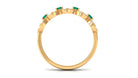 Art Deco Half Eternity Ring with Emerald and Diamond Emerald - ( AAA ) - Quality - Rosec Jewels