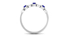 Blue Sapphire and Diamond Semi Eternity Ring Blue Sapphire - ( AAA ) - Quality - Rosec Jewels