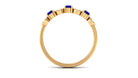 Blue Sapphire and Diamond Semi Eternity Ring Blue Sapphire - ( AAA ) - Quality - Rosec Jewels