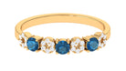 London Blue Topaz and Diamond Semi Eternity Ring London Blue Topaz - ( AAA ) - Quality - Rosec Jewels