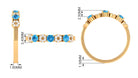 Semi Eternity Ring with Swiss Blue Topaz and Diamond Swiss Blue Topaz - ( AAA ) - Quality - Rosec Jewels