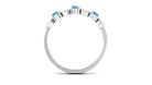 Semi Eternity Ring with Swiss Blue Topaz and Diamond Swiss Blue Topaz - ( AAA ) - Quality - Rosec Jewels