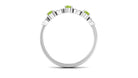 Peridot and Diamond Semi Eternity Ring Peridot - ( AAA ) - Quality - Rosec Jewels