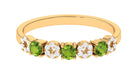 Peridot and Diamond Semi Eternity Ring Peridot - ( AAA ) - Quality - Rosec Jewels